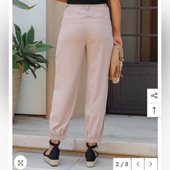 Listicle Dressy Beige Women's Jogger Style Pants Size Medium - Picture 2 of 4